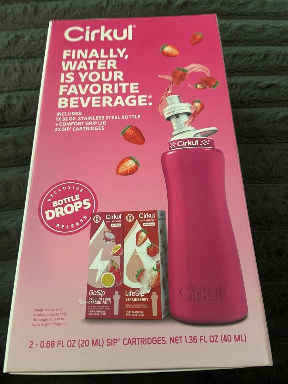 Cirkul 32oz Stainless Steel Water Bottle Pink NWT